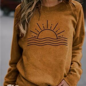 Sunset Print Crewneck Sweatshirt